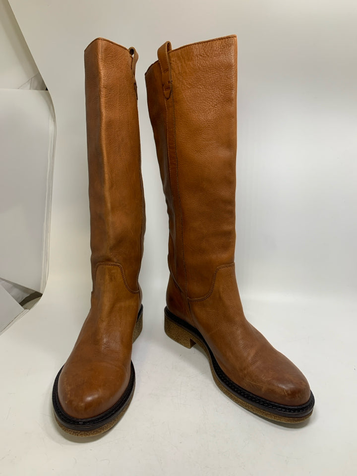 Boemos Leather Distressed Riding Boots Made In Italy