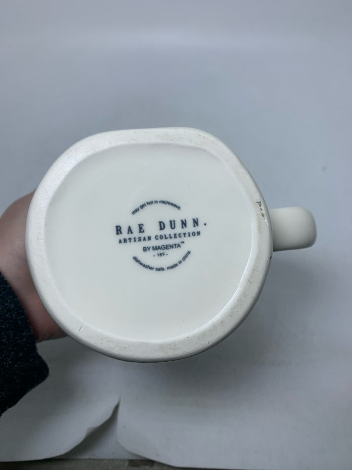 WHITE REA DUNN COCOA  W/ RED INSIDE MUG.