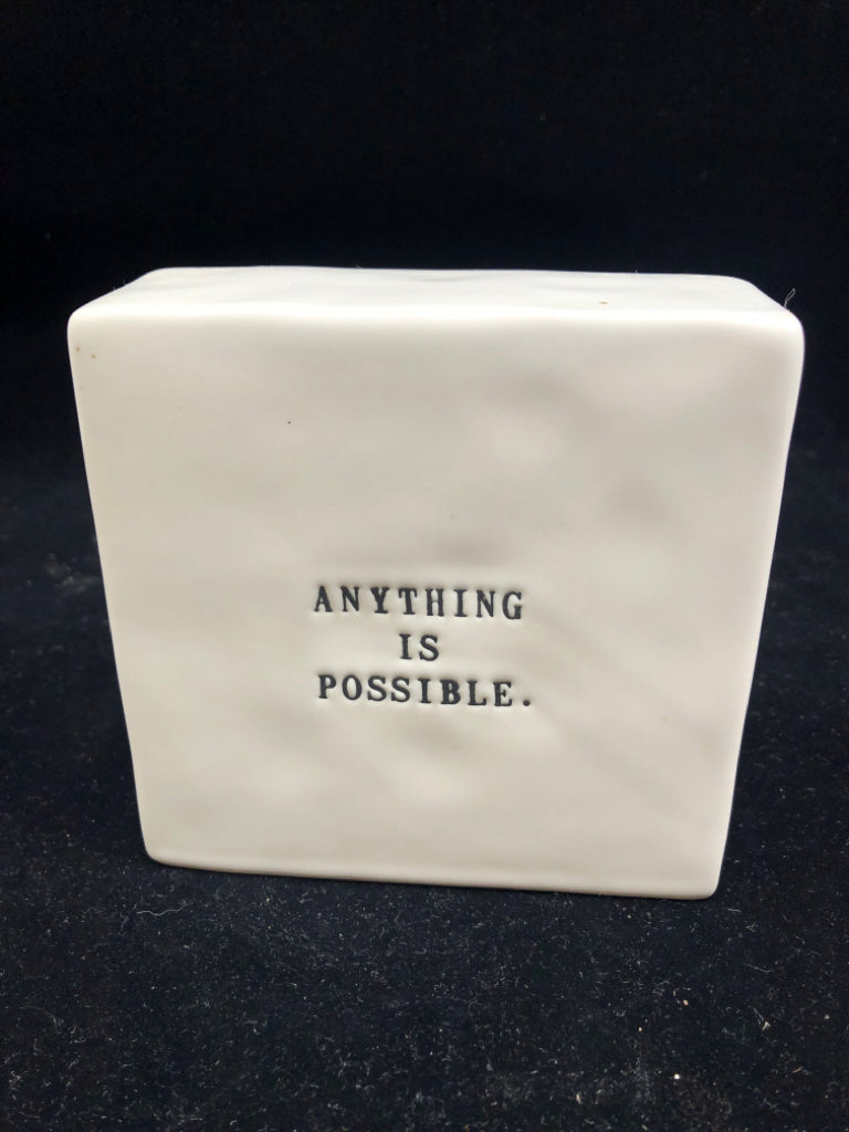 DREAM BIG REVERSIBLE CERAMIC SQUARE SIGN.