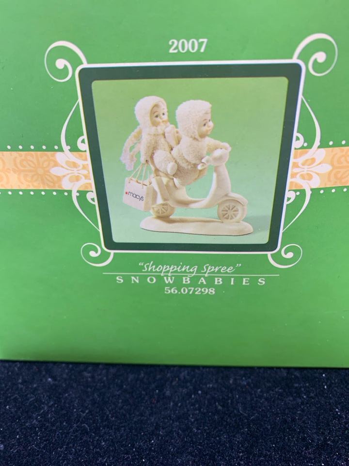 NIB SNOWBABIES MACY EDITION 2 KIDS ON MOPED.