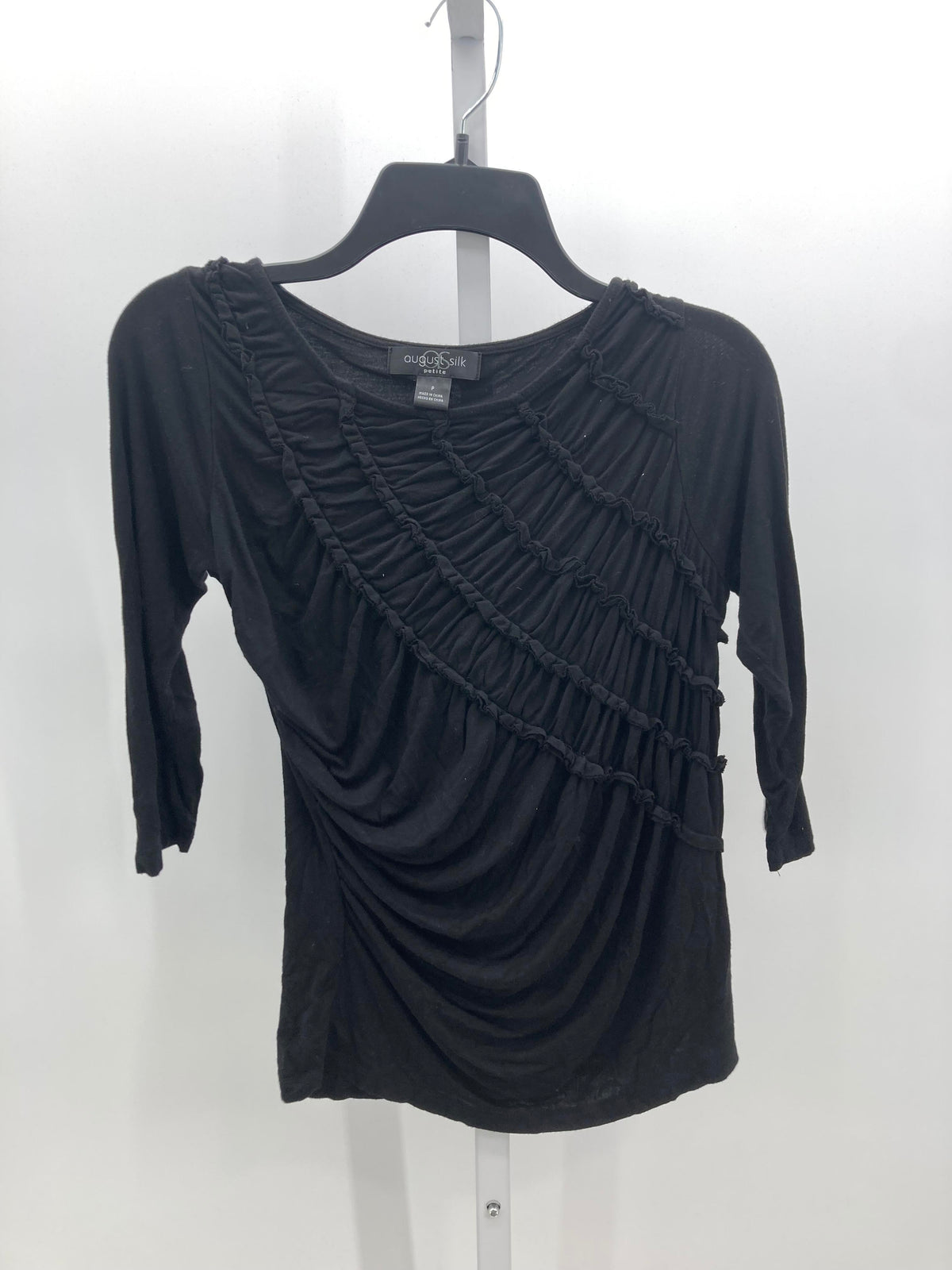 August Silk Size X Small Petite Petite 3/4 Sleeve Shirt