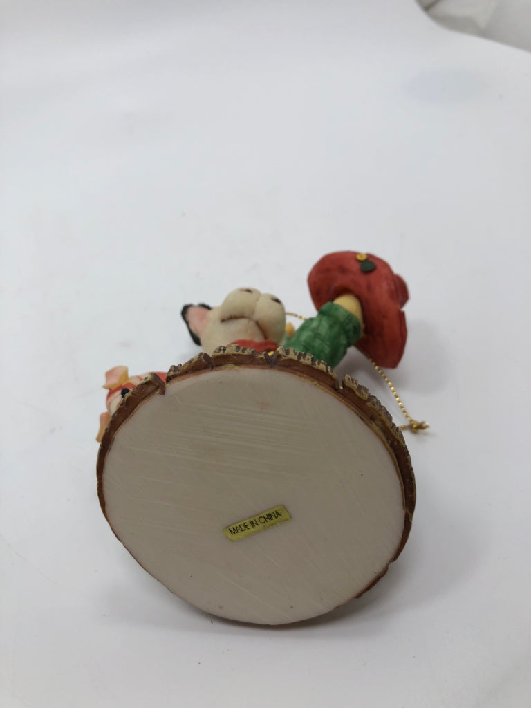 CHRISTMAS COWBOY COW ORNAMENT.