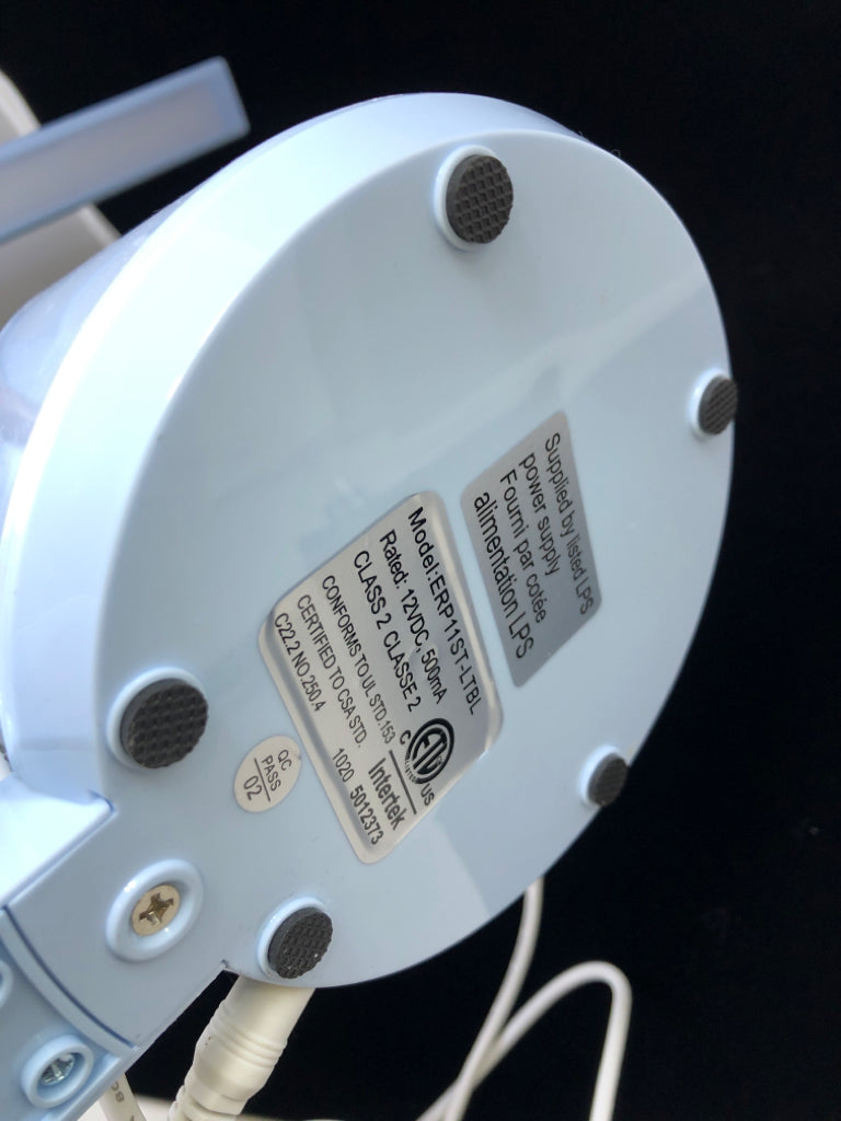 LIGHT BLUE ADJUSTABLE TOUCH DESK LAMP.