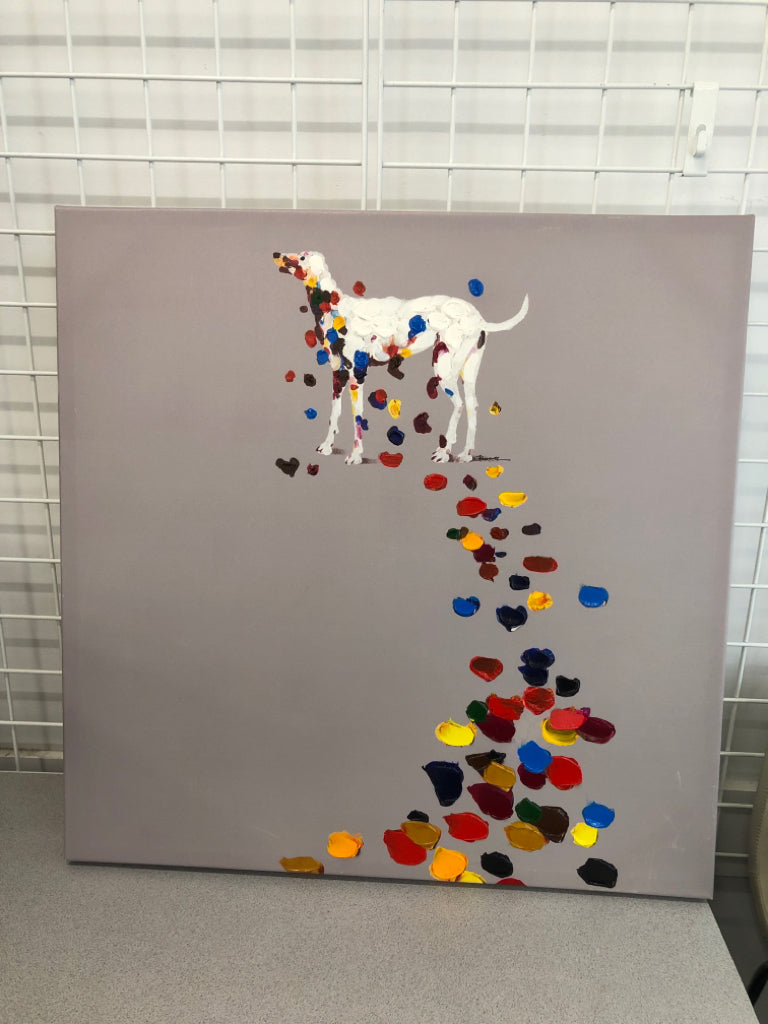 COLORFUL PAW-PRINT TRAIL CANVAS.