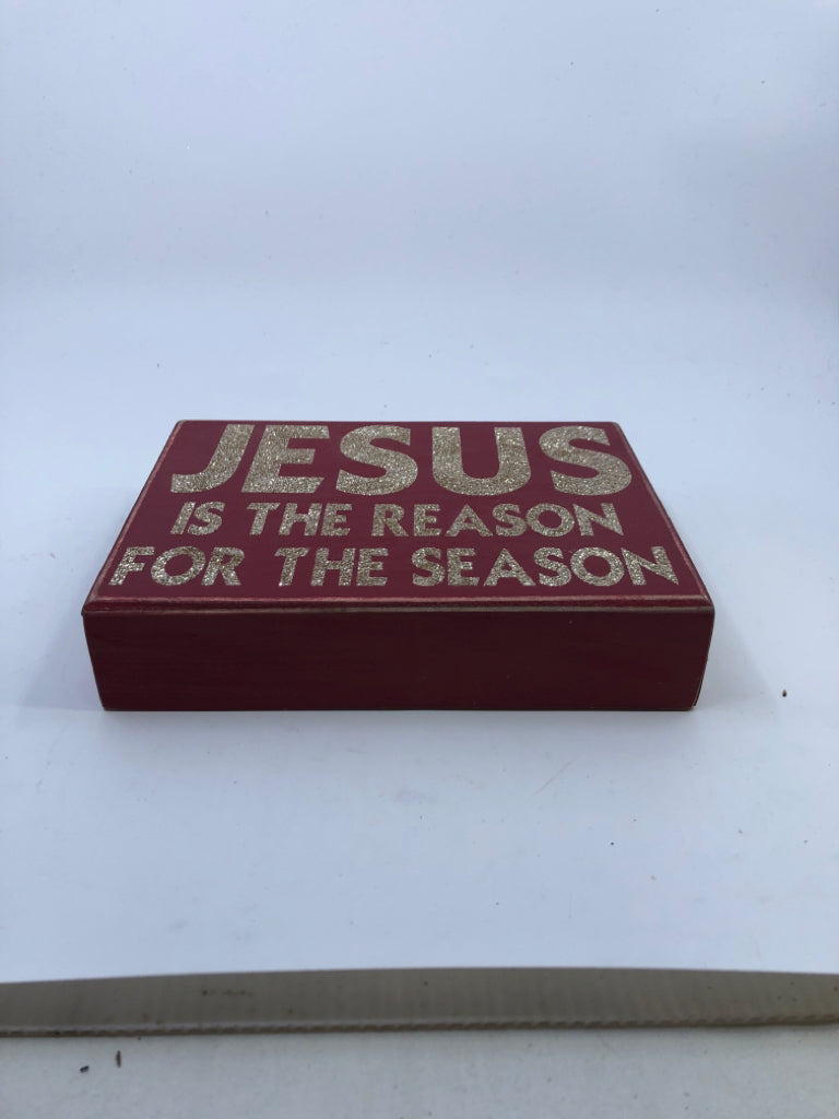 JESUS MAROON BLOCK SIGN.