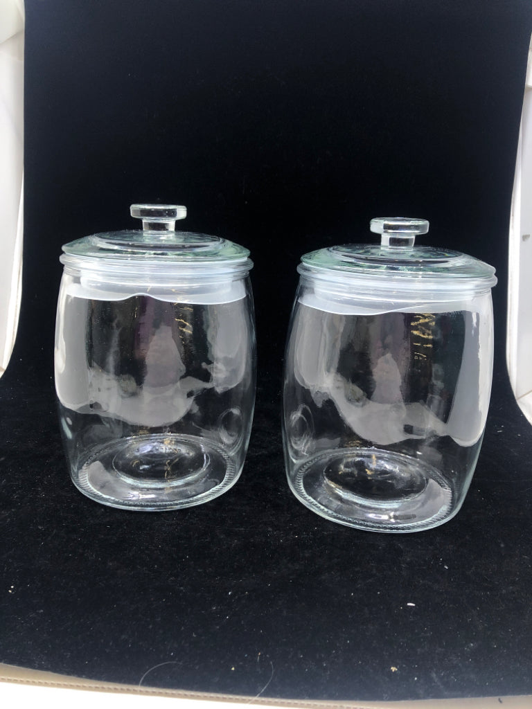 2 CLEAR GLASS CANISTER.