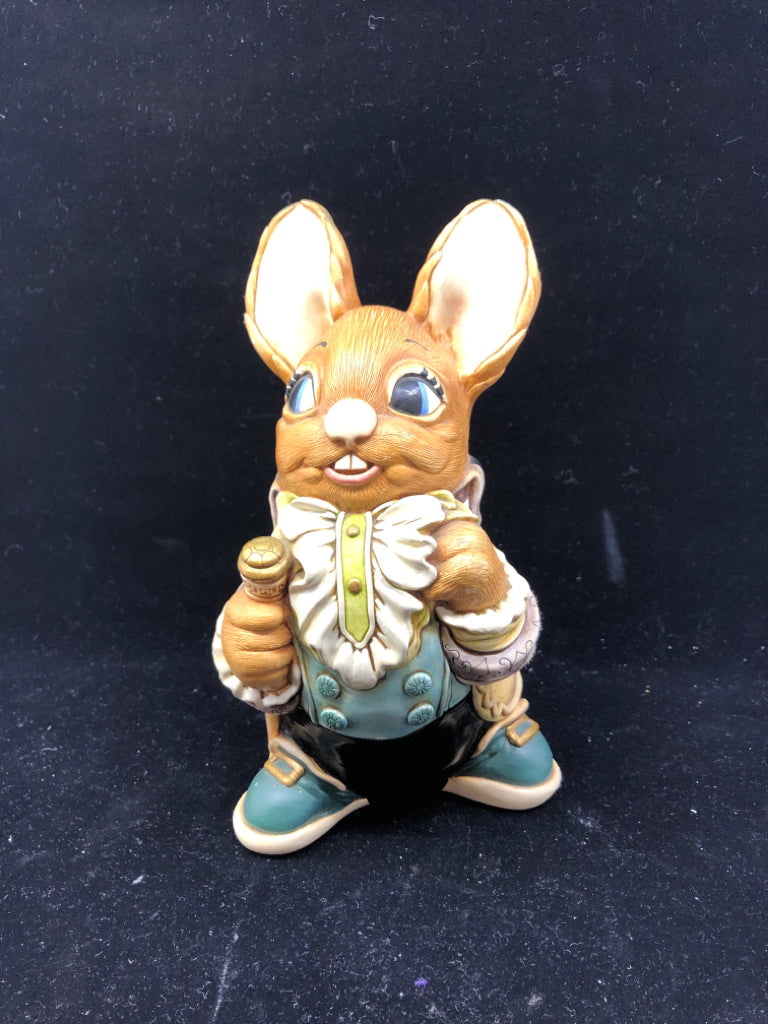 VTG PENDELFIN BUNNY FATHER RABBIT HOLDING WALKING STICK.