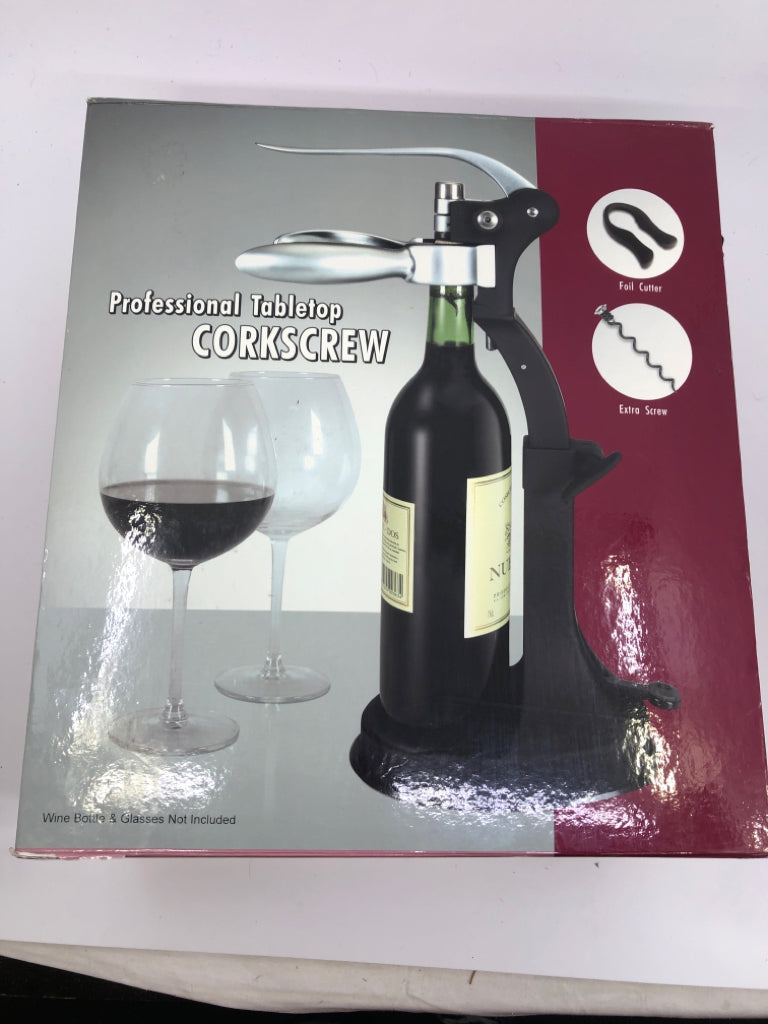 NIB PROFESSIONAL TABLETOP CORKSCREW.