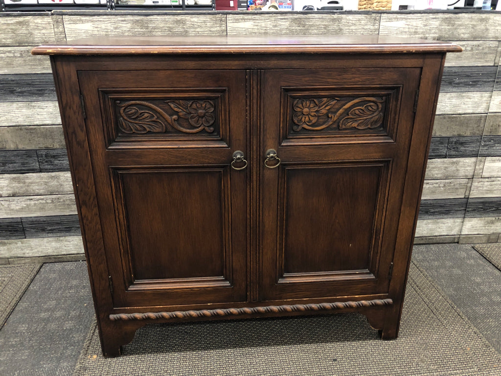 VTG DARK WOOD CABINET.