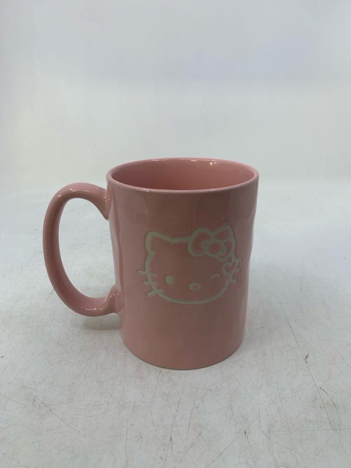 PINK W/ HELLO KITTY FACE MUG.