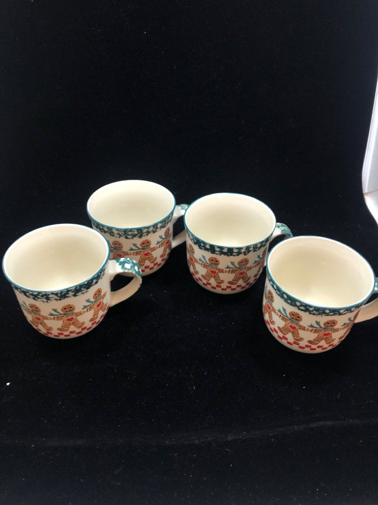 4 GINGERBREAD MUGS - FOLKCRAFT.