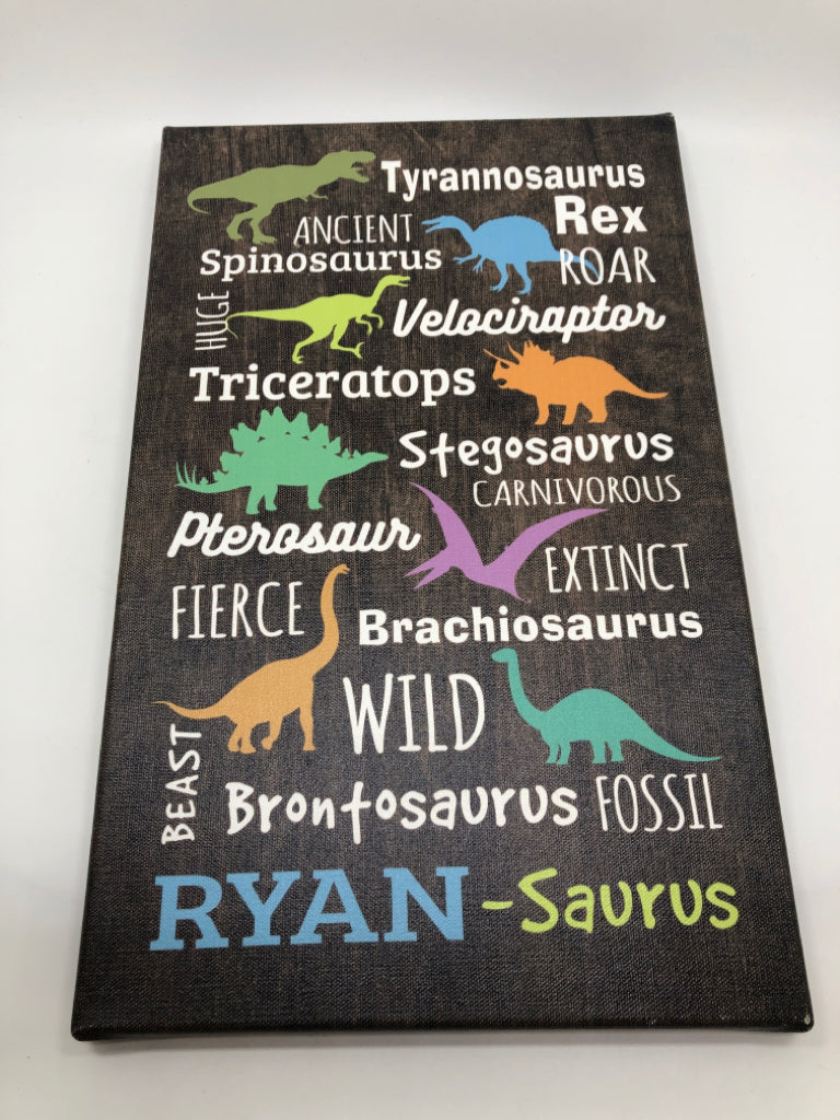 COLORFUL DINO CANVAS PRINT.
