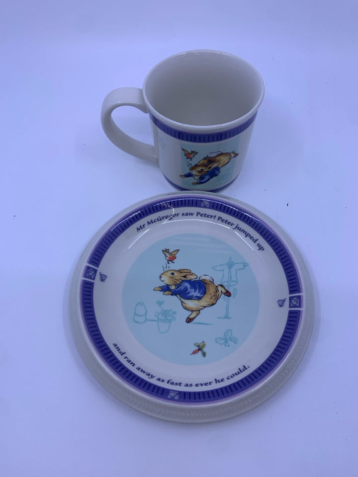2pc PETER RABBIT CUP/PLATE.