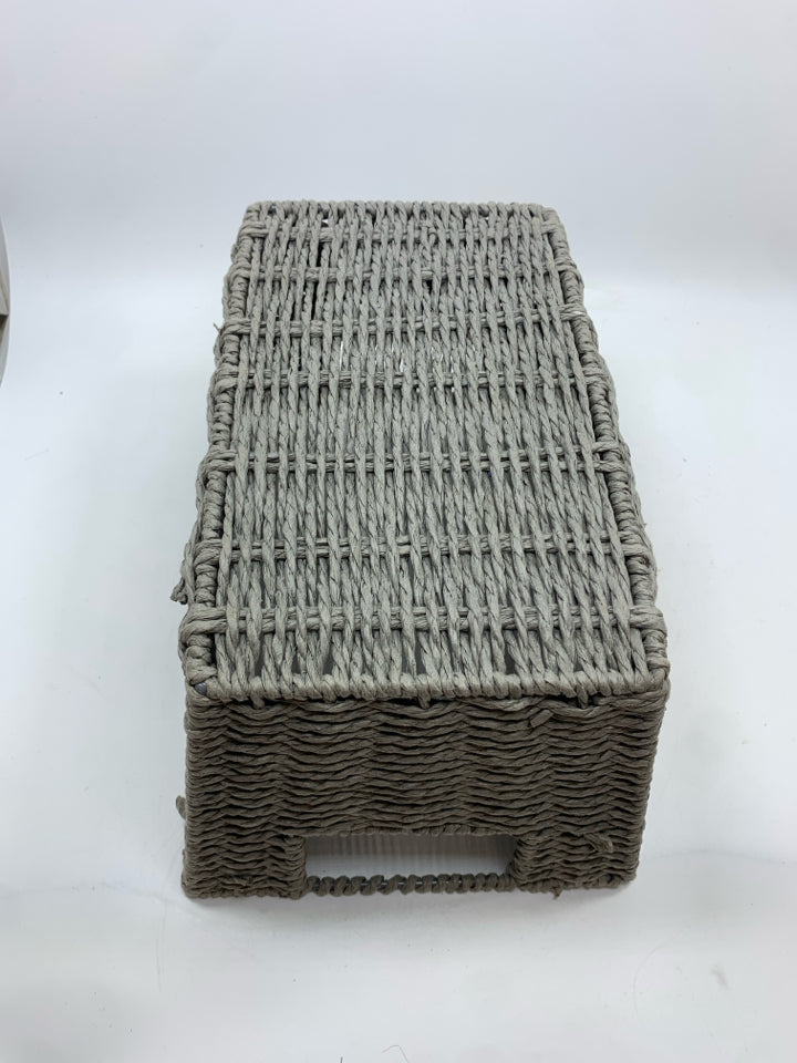 GREY WOVEN JOY BASKET.