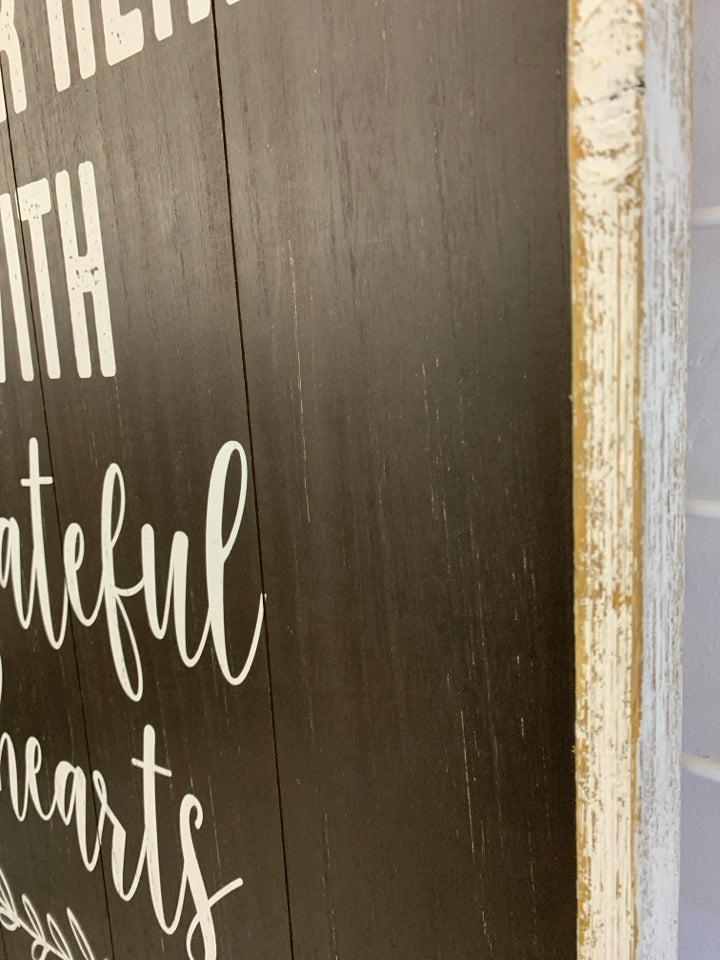 GATHER HERE WHITE WASHED WALL DECOR.