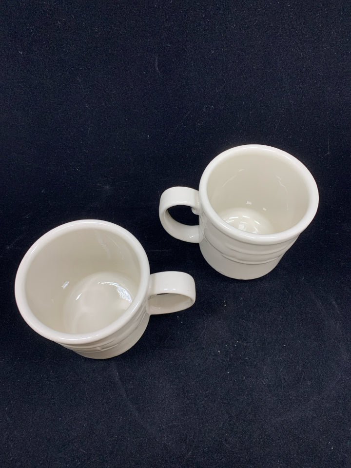 2 LONGABERGER CREAM MUGS.