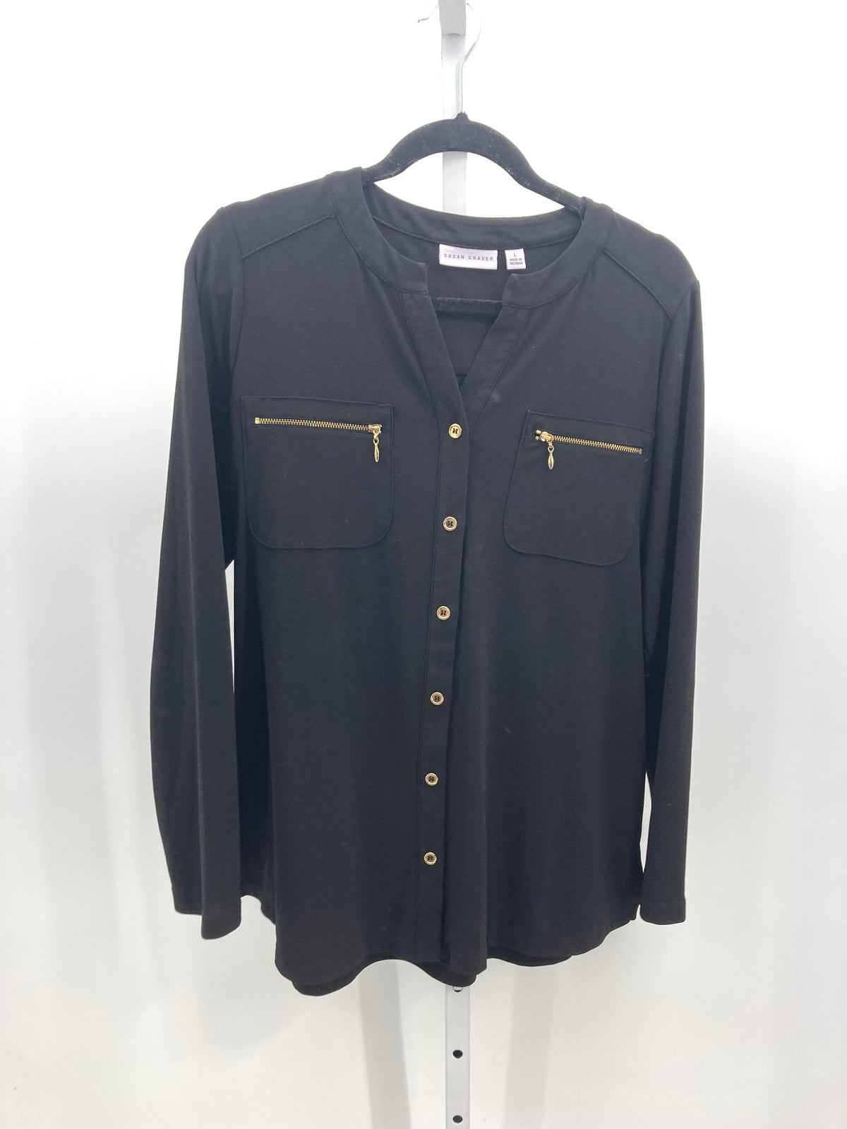 Susan Graver Size Large Misses Long Sleeve Shirt