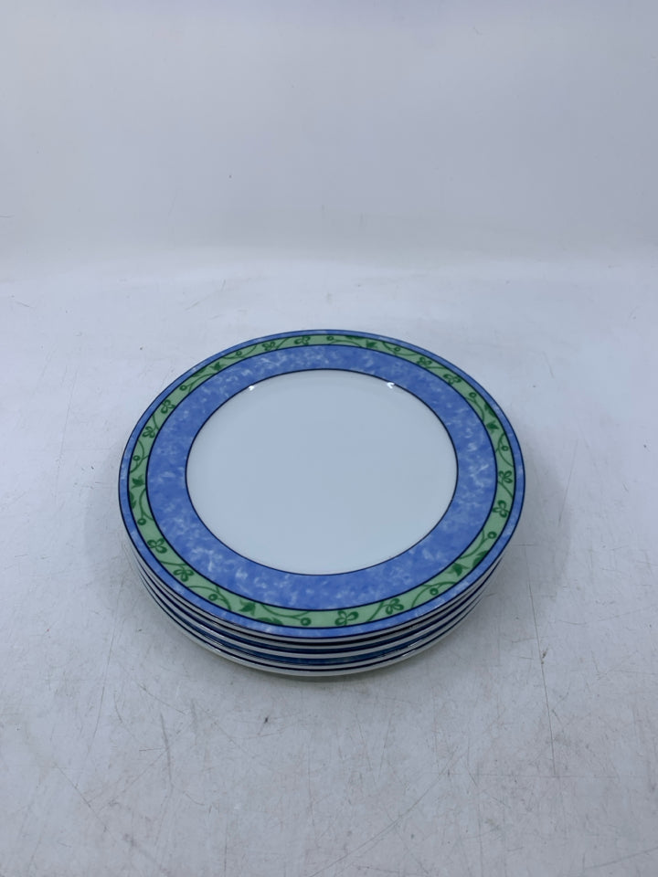 5 PORCELAIN DESSERT PLATES.