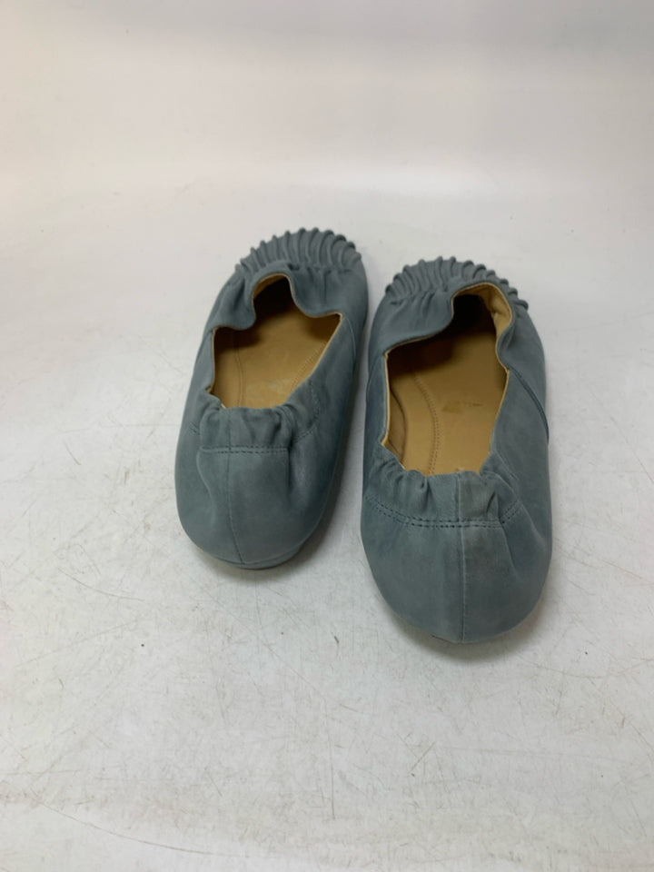 Chocolat Blu Pleated Leather Ballet Flats
