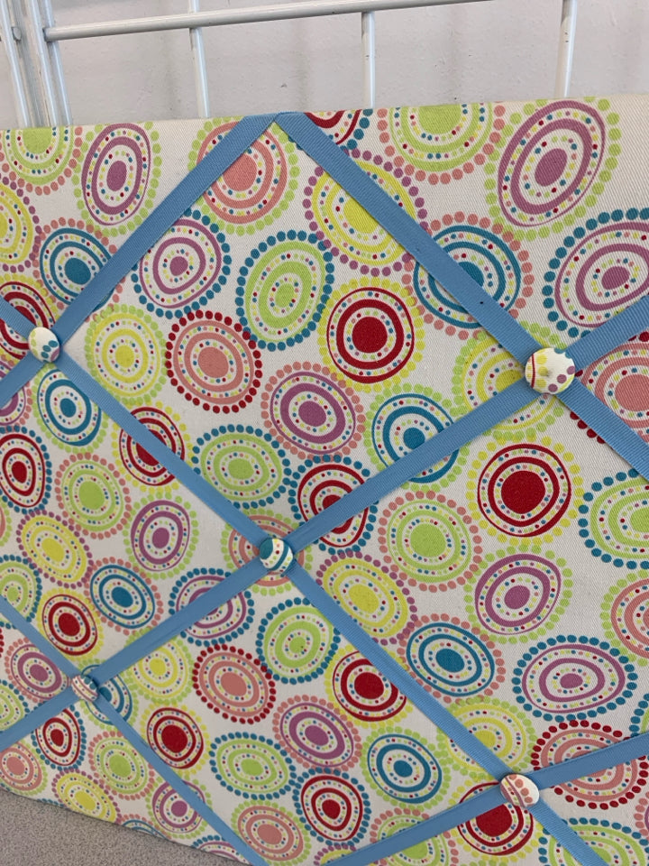 POLKA DOT PRINT FABRIC BULLETIN BOARD.
