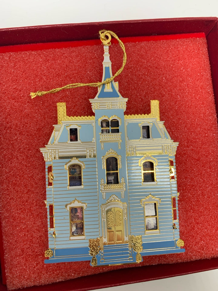 IN BOX METAL HAYES PRESIDENTIAL CENTER BRASS HOUSE ORNAMENT BING & GRONDAHL.