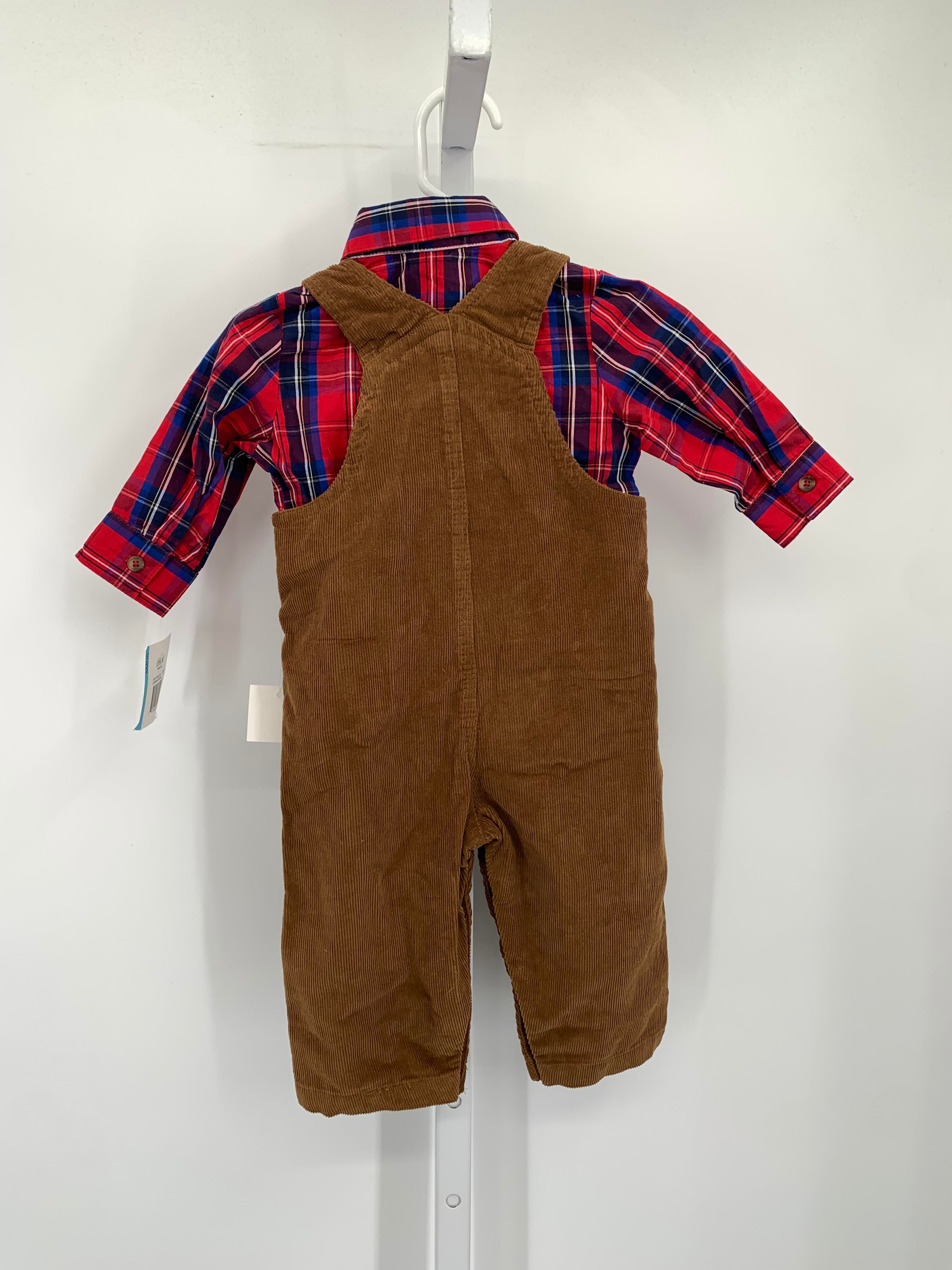 NEW PLAID SHIRT BROWN CORDUROY OVERALLS