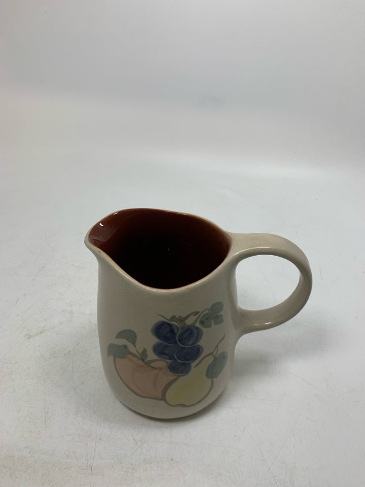 HEAVY APPLE PEAR AND GRAPES PITCHER.