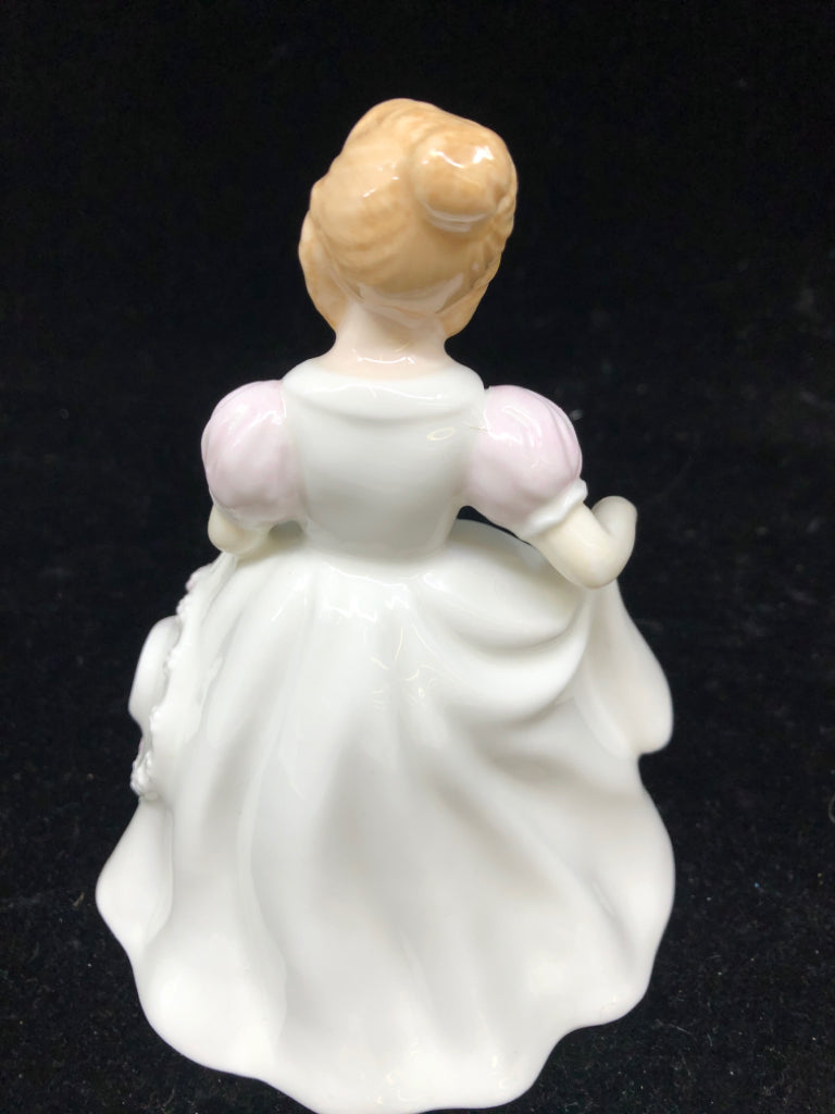 VTG NOVEMBER FIGURE OF THE MONTH- GIRL W PINK FLORAL- IN BOX.
