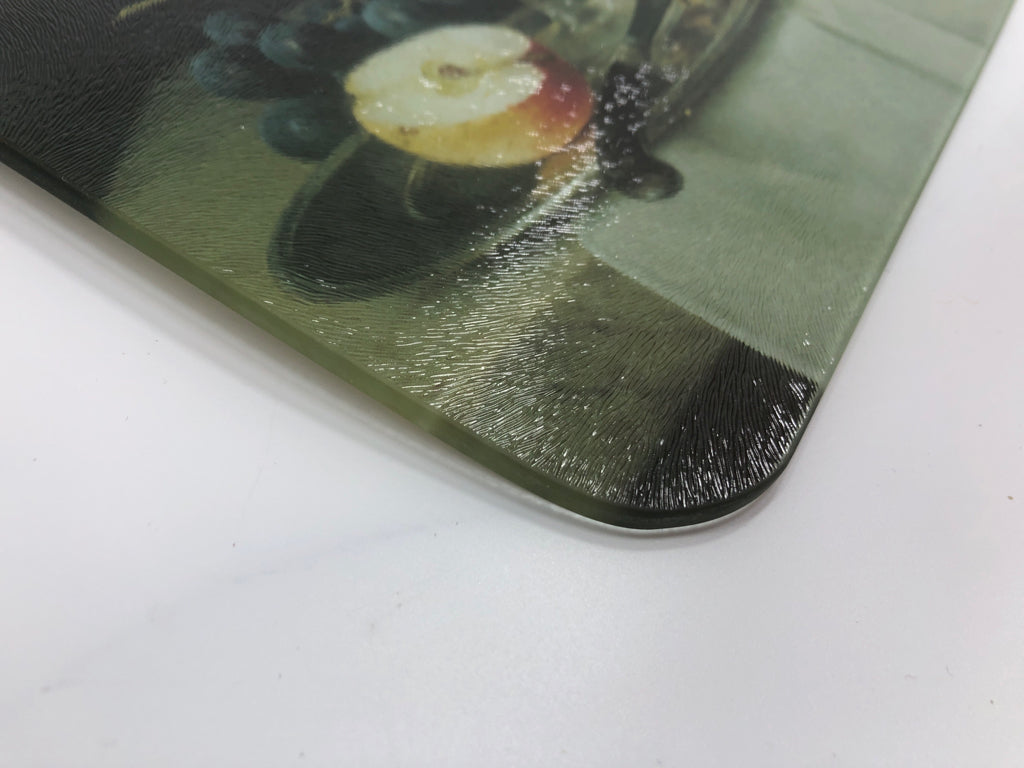 APPLES & GRAPES STILL-LIFE CUTTING BOARD.