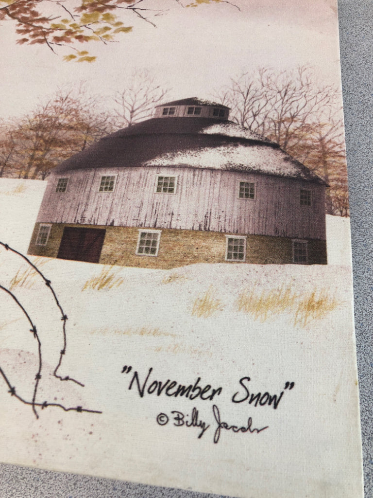 'NOVEMBER SNOW' PRIMITIVE CANVAS PRINT.