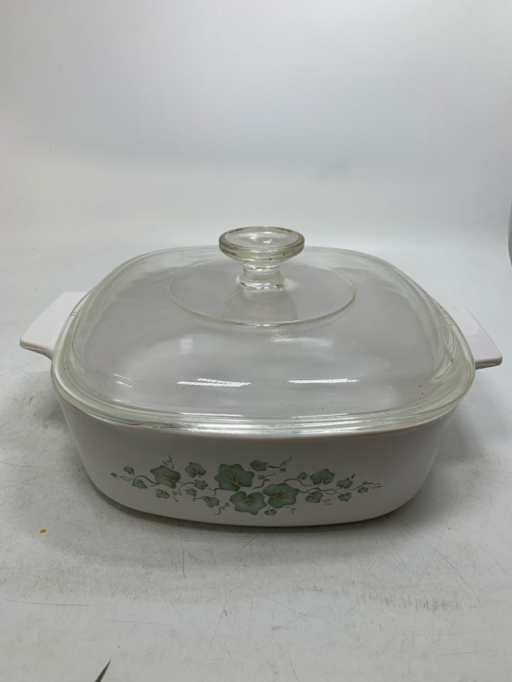 SQUARE IVY DISH W/ LID.