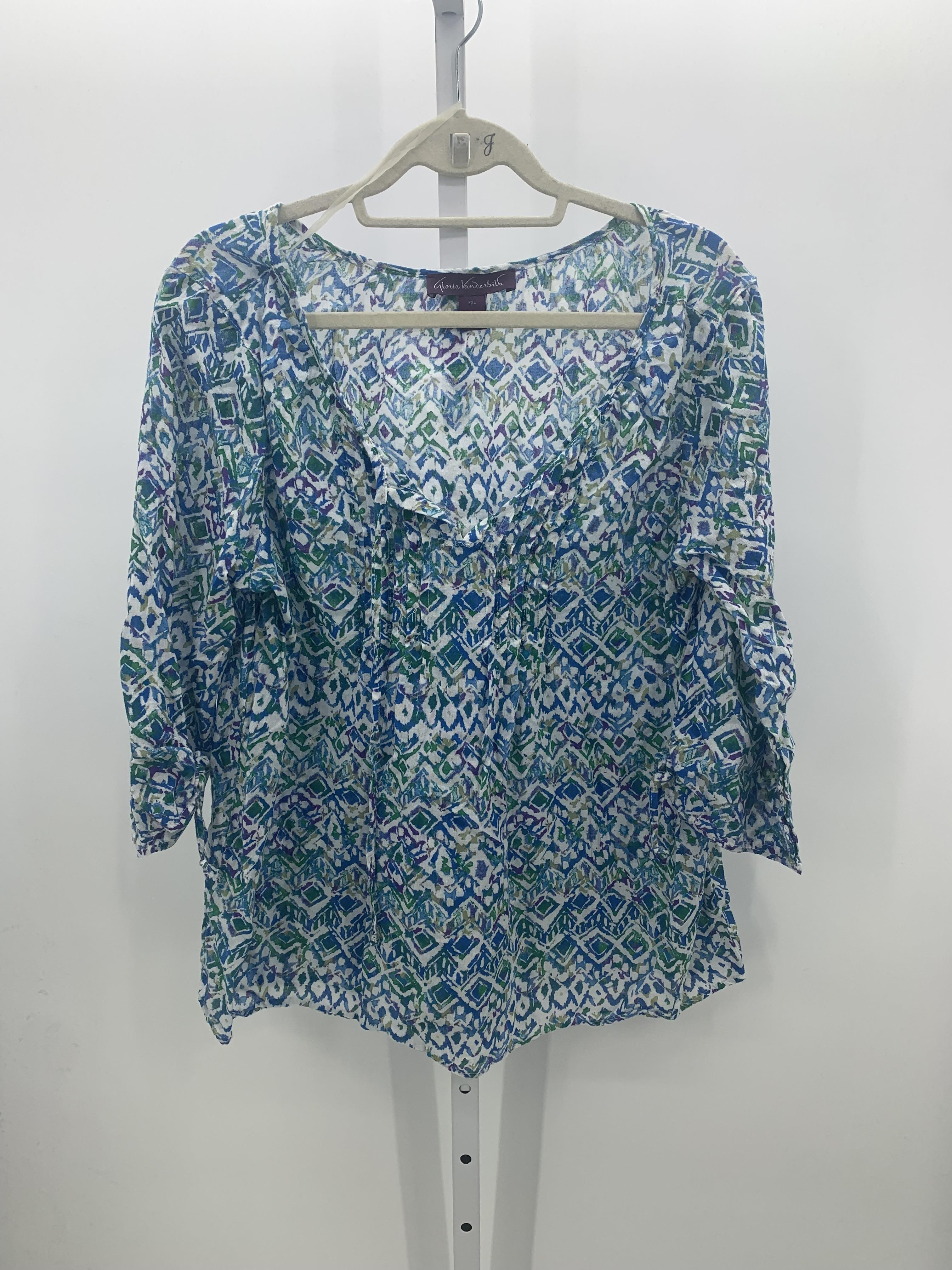 Gloria Vanderbilt Size X Large Petite Petite 3/4 Sleeve Shirt