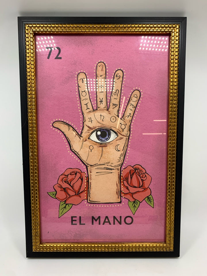 EL MANO TARO CARD FRAMED PRINT.