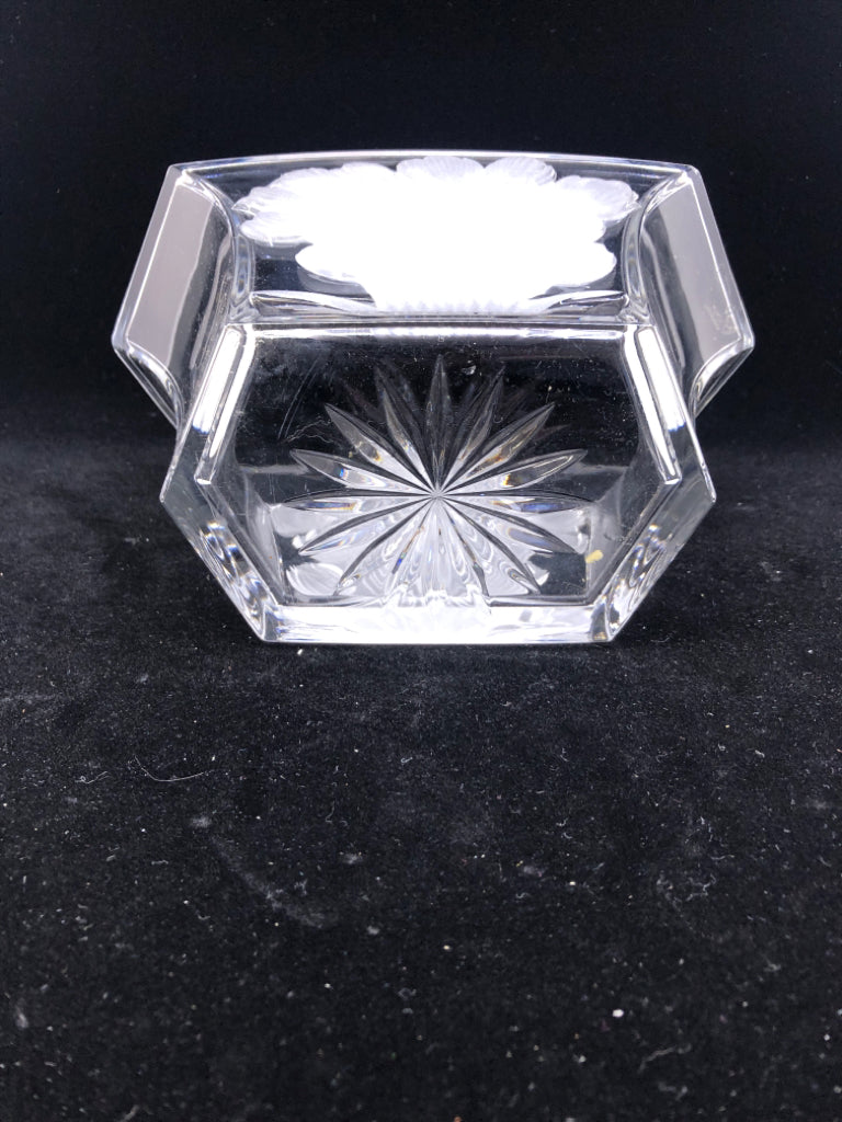 FROSTED TULIPS GLASS VASE.