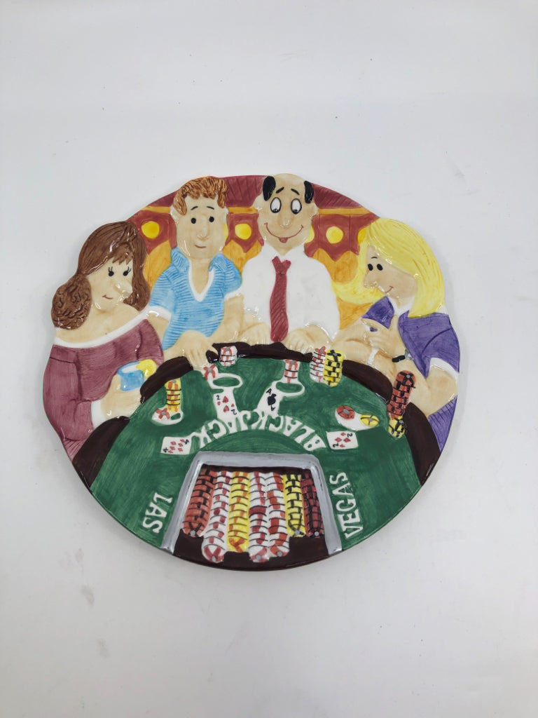 LAS VEGAS BLACKJACK TABLE PLATE.