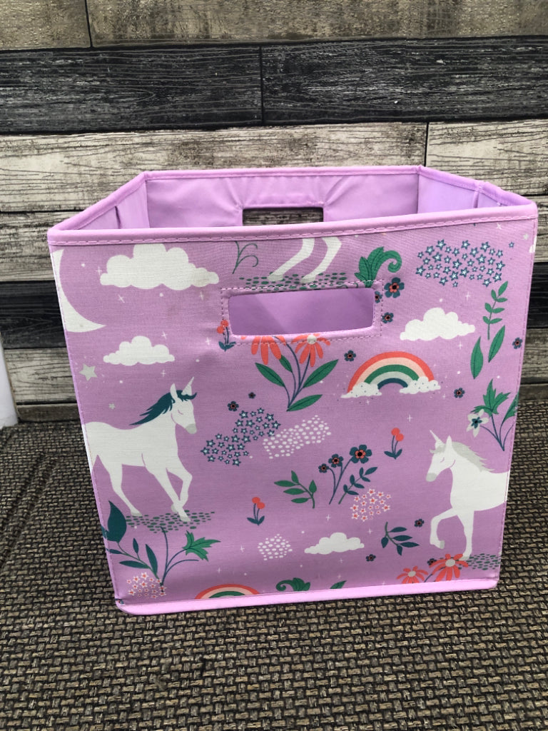 PURPLE UNICORN COLLAPSIBLE BIN.