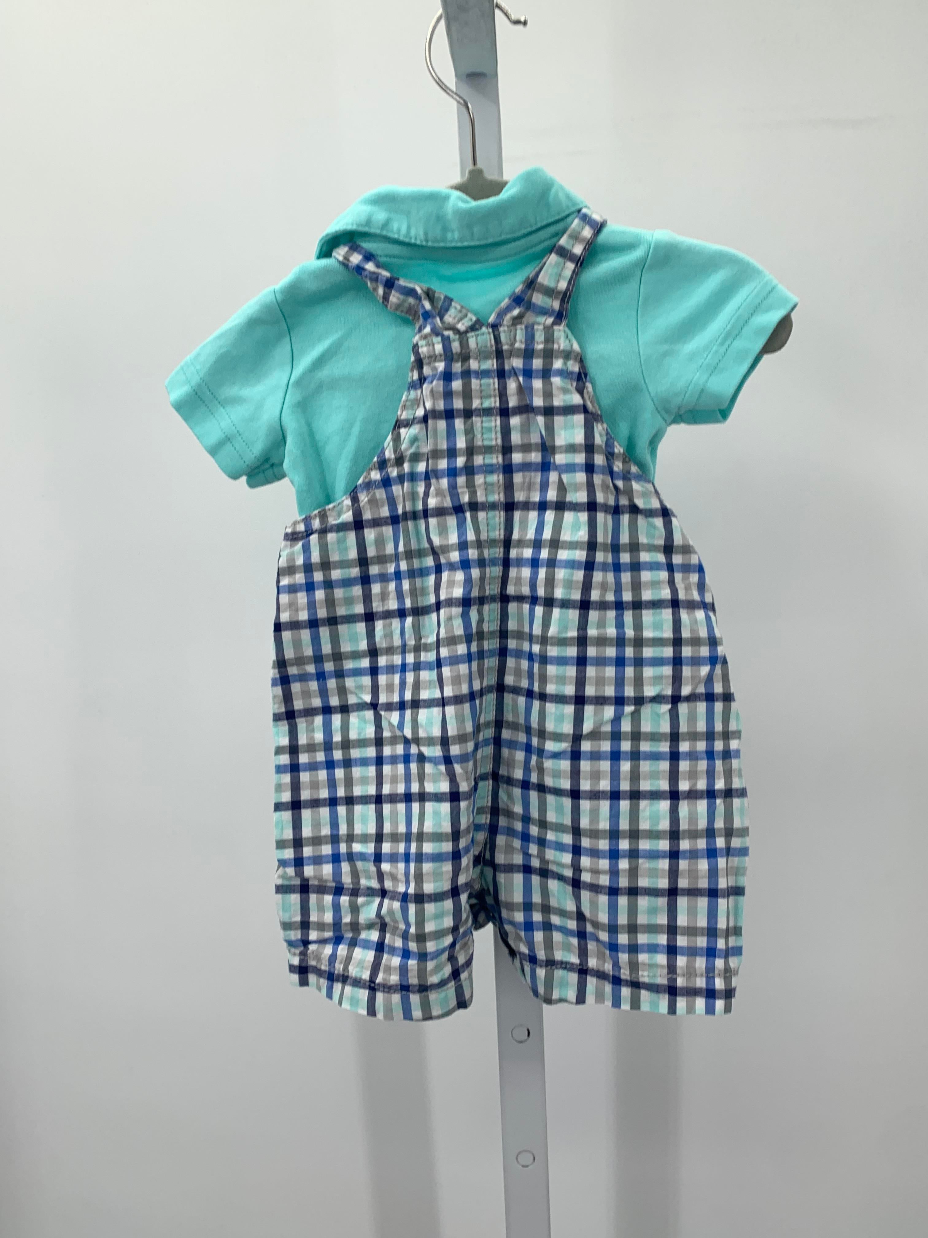 KNIT POLO PLAID SHORTALLS