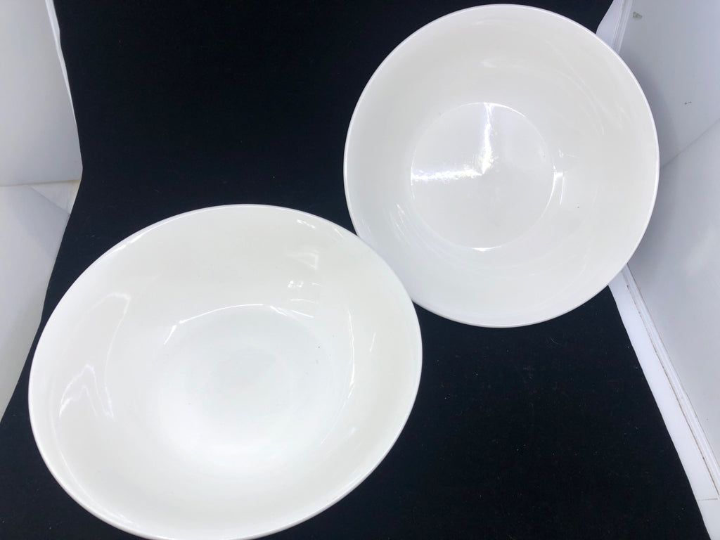 2 WHITE SERVING BOWLS.