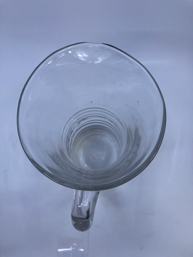 HEAVY BLOWN GLASS PITCHER.