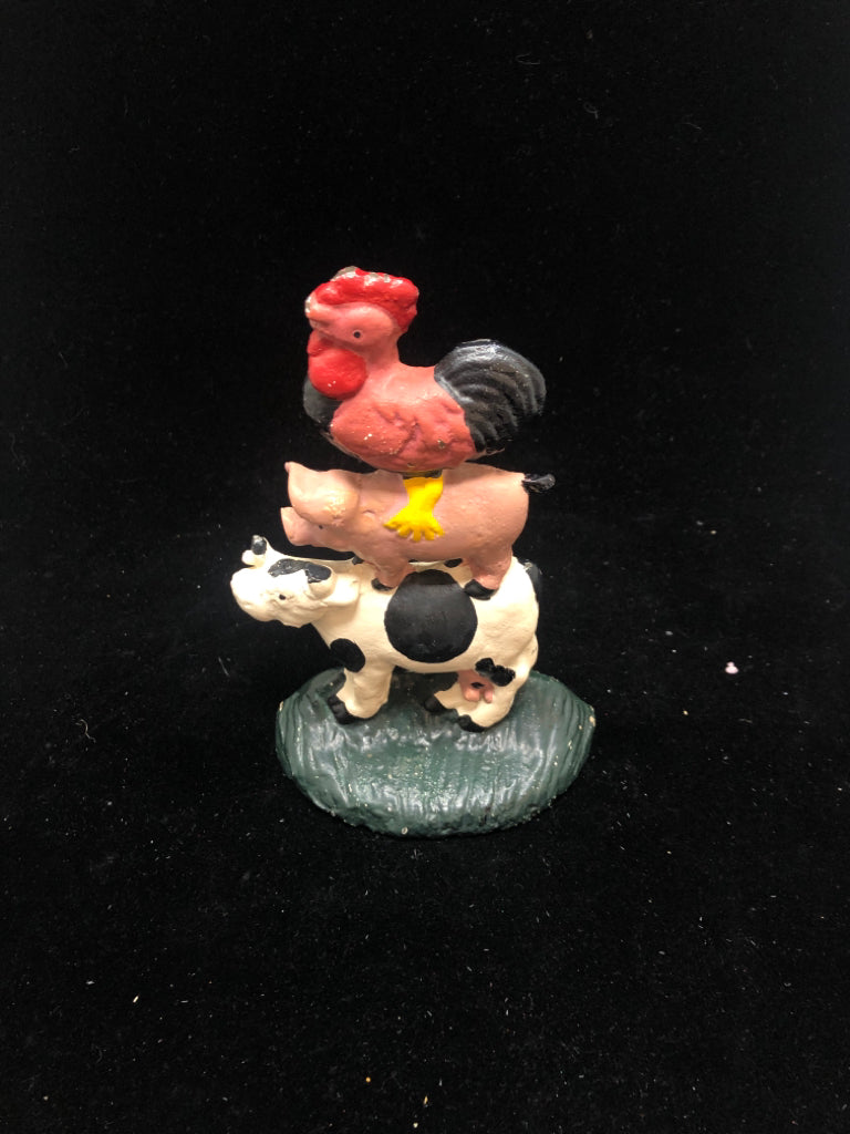 STACKED FARM ANIMAL HEAVY METAL DOOR STOP.