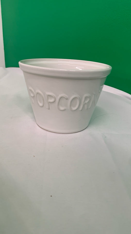 SMALL WHITE POPCORN BOWL.