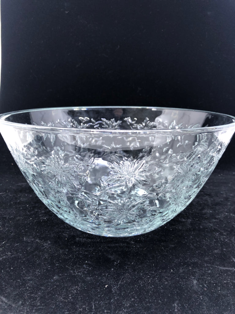 GLASS FANTASIA CRYSTAL FLORAL BOWL.