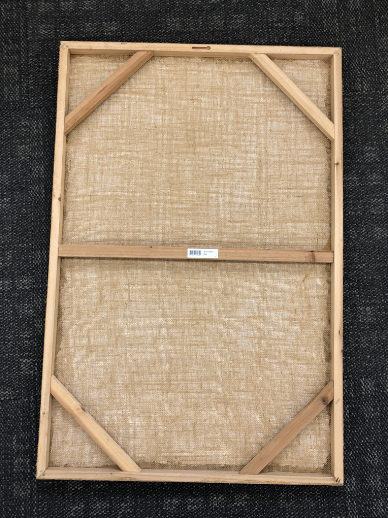 NEW YORK BURLAP POSTCARD WALL HANGING.