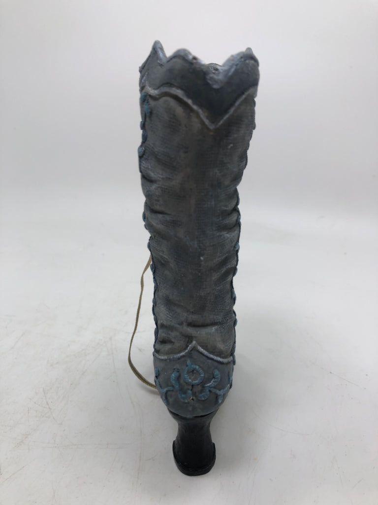 MINI GOLD & BLUE DECORATIVE BOOT.