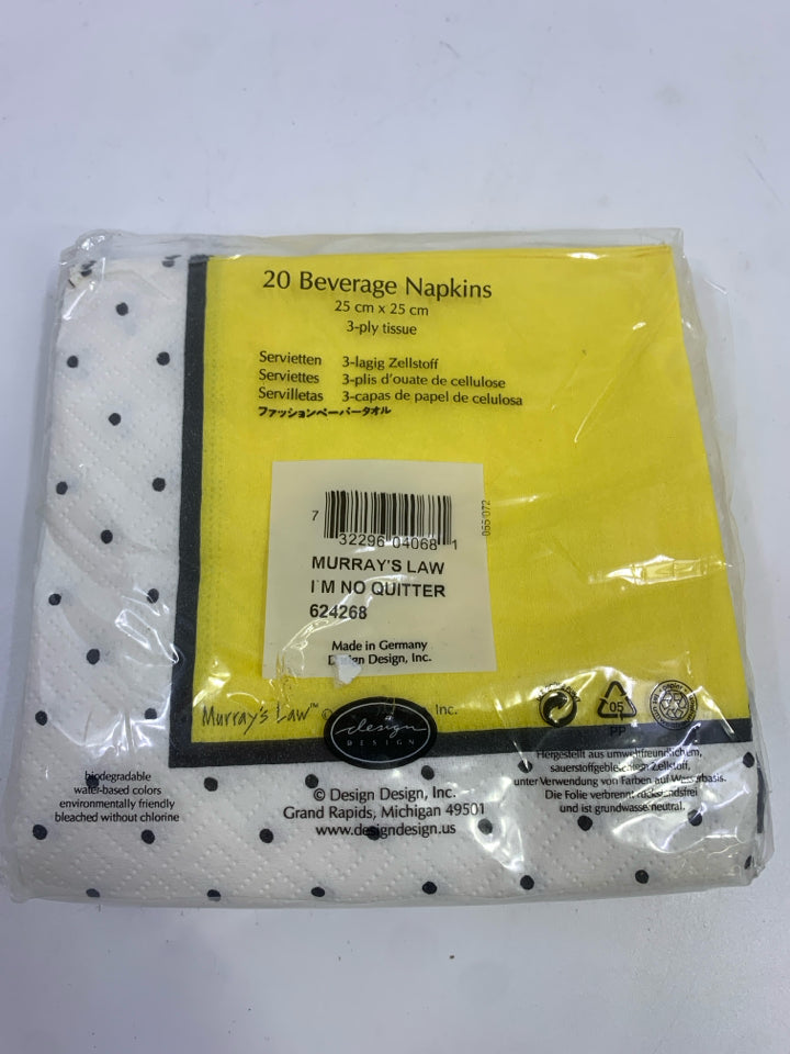 NIP BEVERAGE NAPKINS.