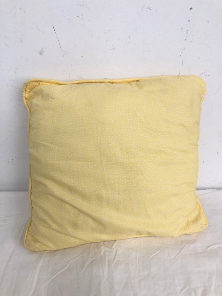 SMALL YELLOW POLKA DOT PILLOW.