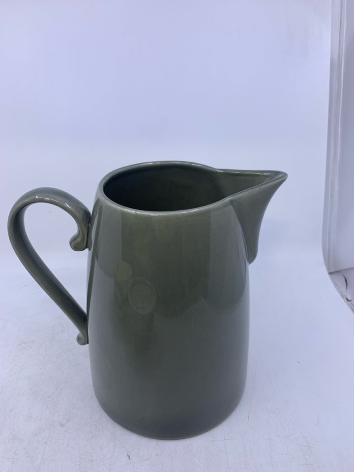 DARK GREY CERAMIC PITCHER.