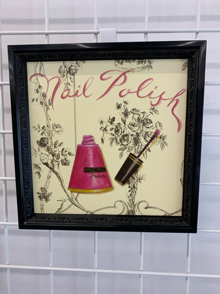 NAIL POLISH PRINT IN BLACK FRAME.