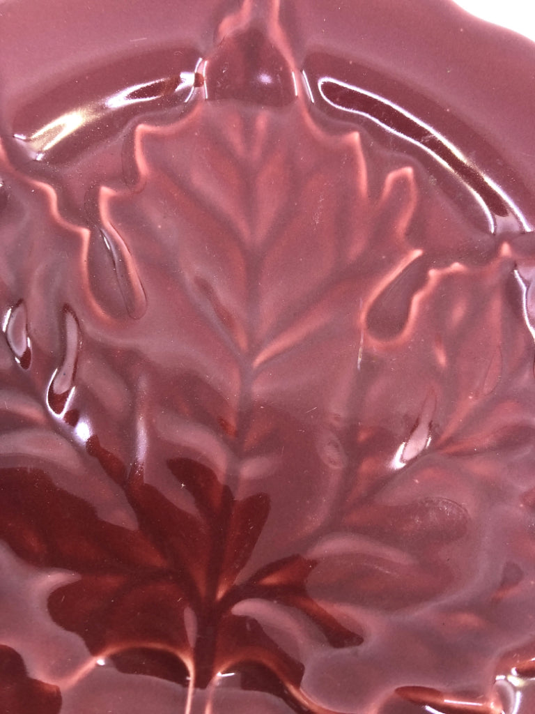 MAPLE LEAF EMBOSSED PAPRIKA RED PLATE.