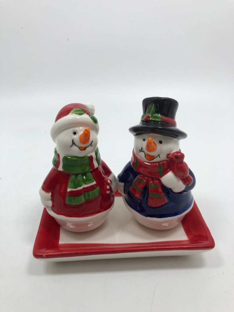3PC SNOWMAN SALT & PEPPER